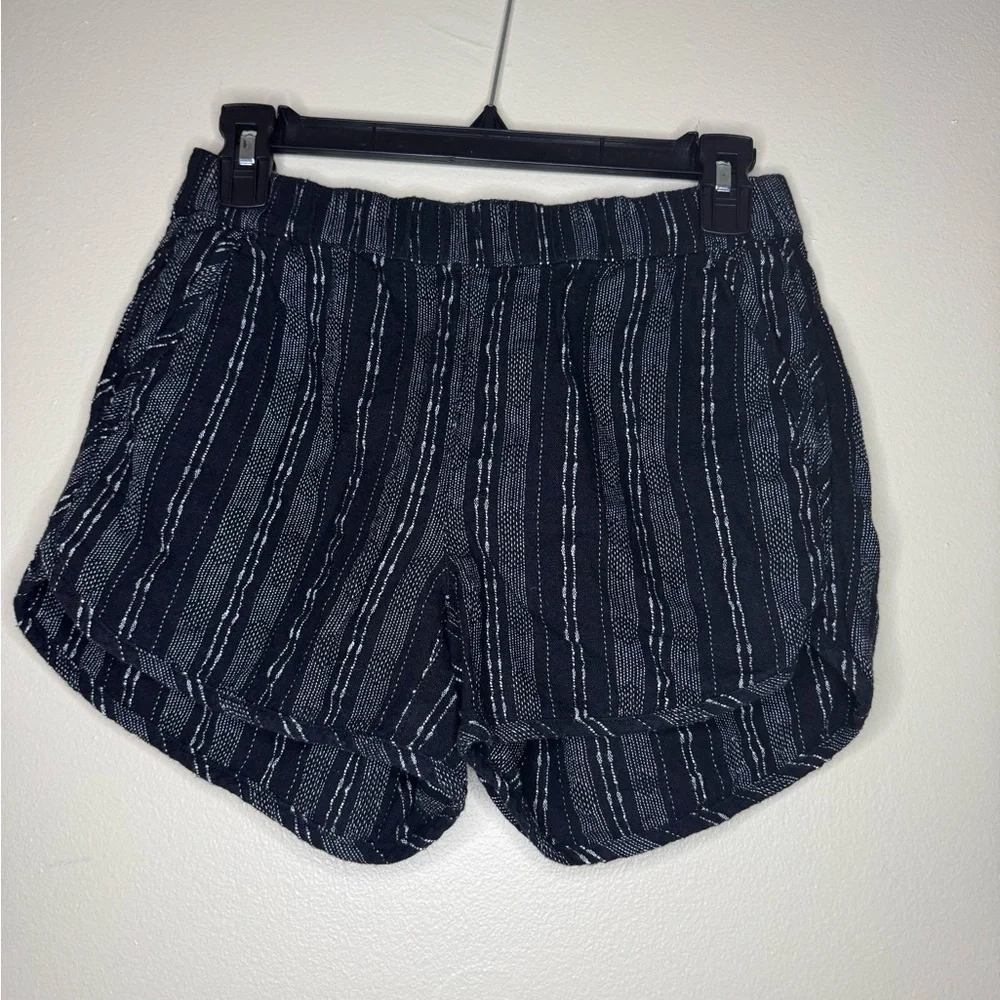 Madewell Linen Blend Shorts Women's XXS Black Stripe